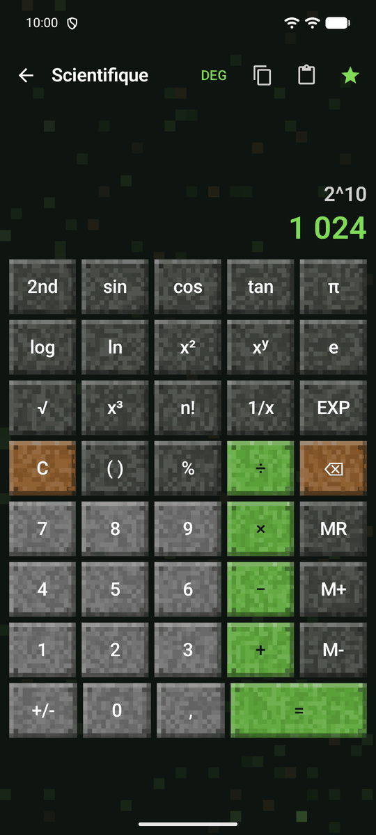 Capture d’écran de l’application Calqira : Calculatrice scientifique